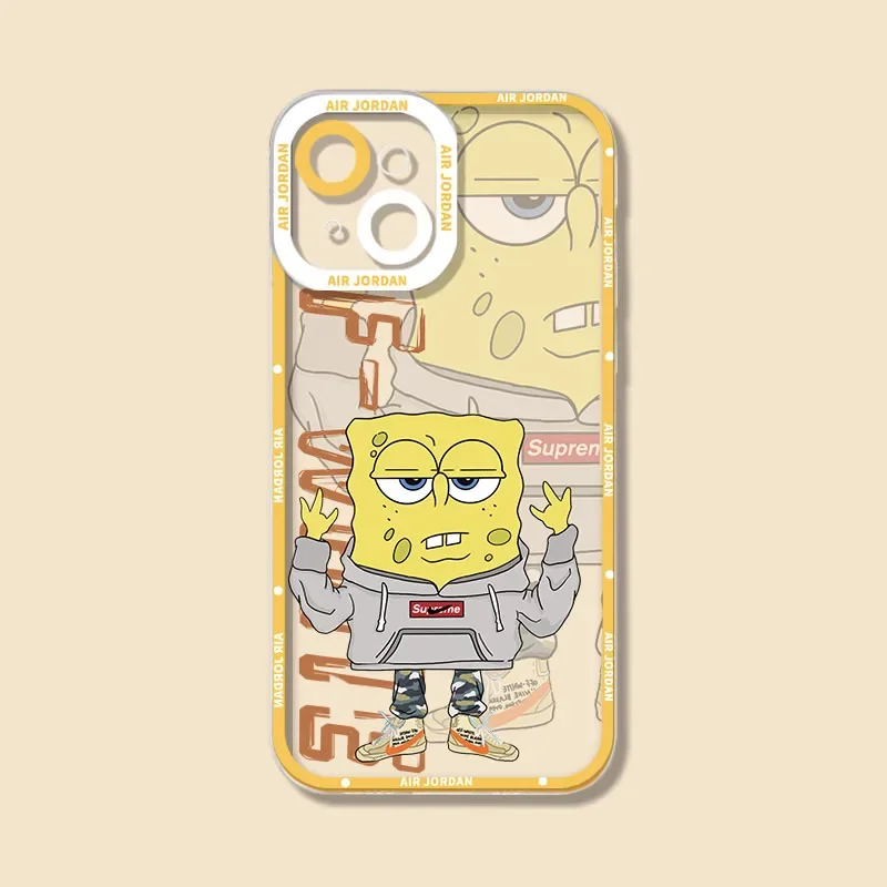 thumbnail image 1 of Bob Esponja-funda de silicona suave para iPhone, carcasa de teléfono con diseño de estrellas, compatible con los modelos 15, 14, 13, 12, 11 Pro Max, Mini, XS, X, XR, SE, 6, 6S, 7, 8 Plus, SE, 2020, 1 of 5