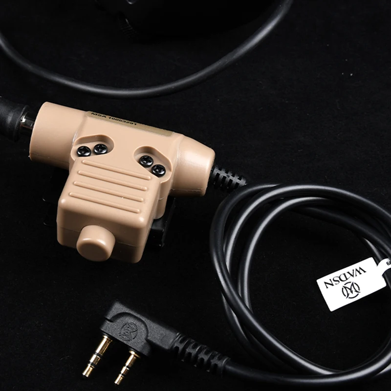 WADSN Military Tactical U94 PTT 7.0 Plug Headset Adapter For COMTAC Earmor Baofeng Kenwood Walkie Talkie Radio Motorola Midland