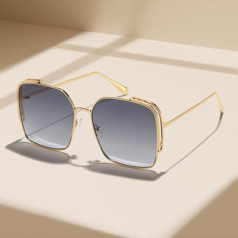 

2023 Trend New Men's Square Sunglasses Fashion Gradient Metal Glasses Women's Outdoors Tourism Driving Decorative Sunnies Oчки