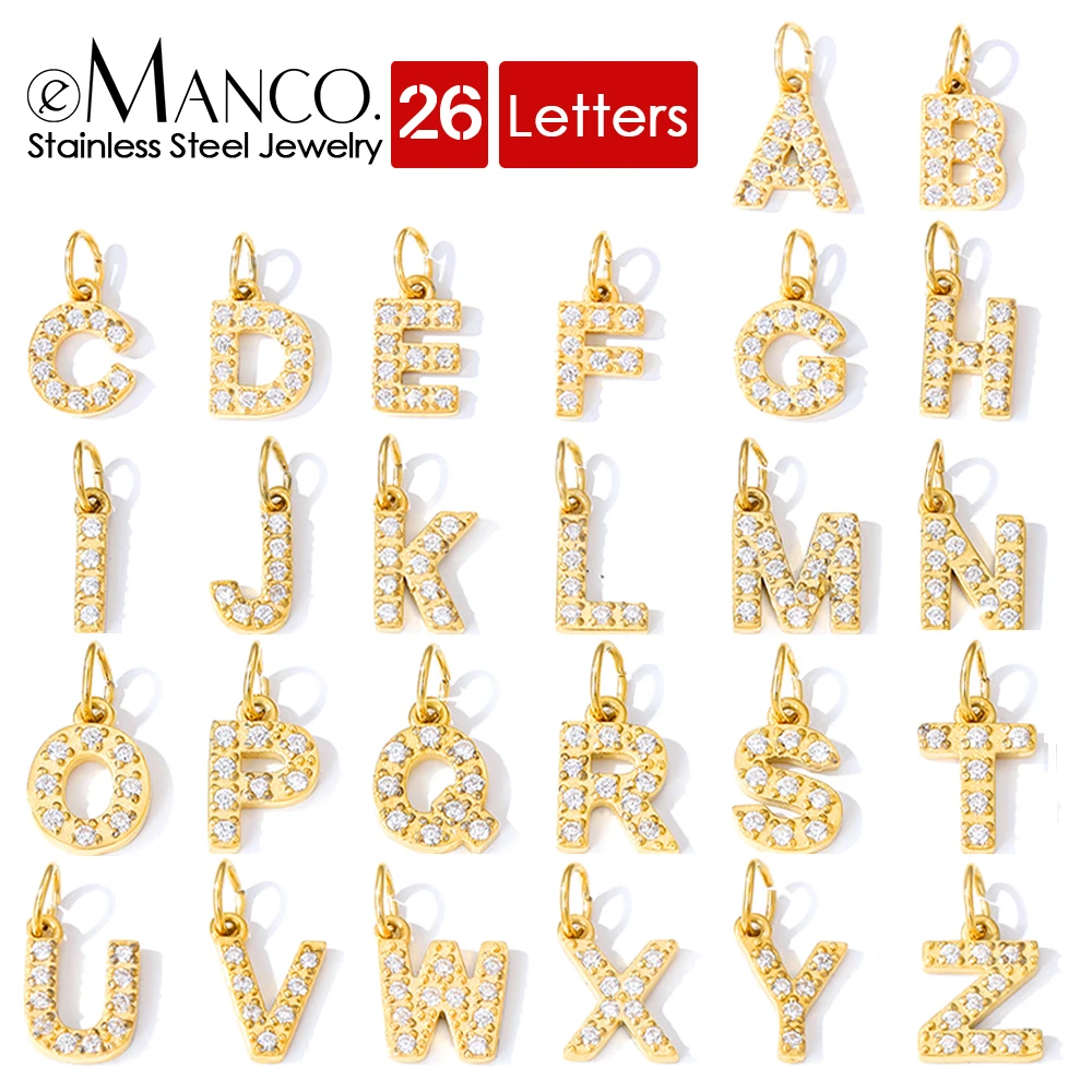 Elegant Diamond Alphabet Pendant for Women - Customizable DIY Necklace Bracelet Jewelry Making Gift