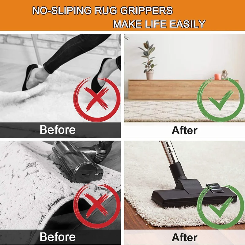 CMISMPRT Rug Grippers with Super Stickiness- Anti Curling Carpet Tape  Non-Slip Area Keeps Your Rug in Place and Makes Corners Flat for Corners  and