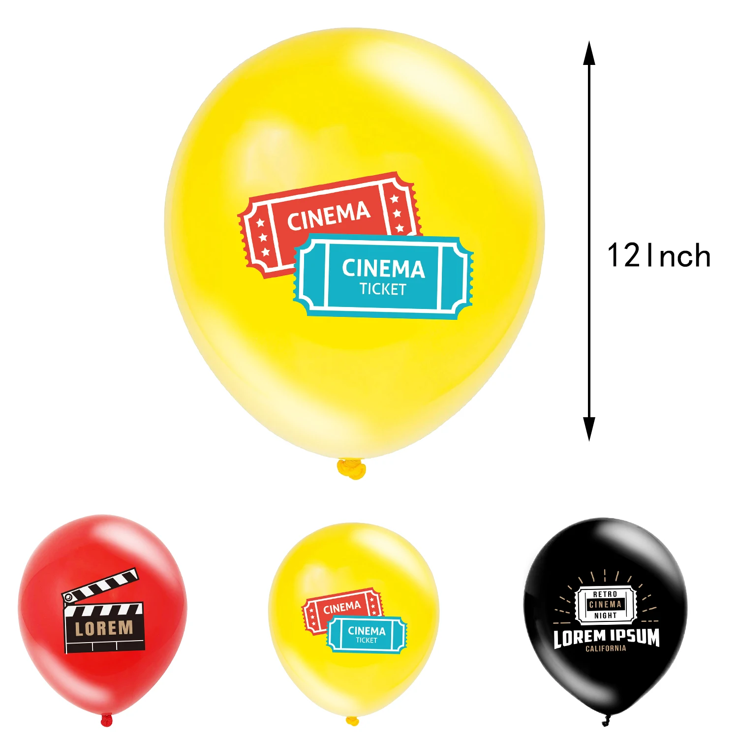 Description Picture 4 of itemMovie Night Balloon Decoration Birthday Party/Disco Hip Hop Party/Halloween/Christmas/Celebration/Valentine's Day Supplies Favor