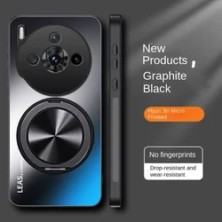Magnetic Ring Stand Case - Matte Bumper Anti - Fingerprint Protective Cover for Nubia Z70 Ultra (Black)