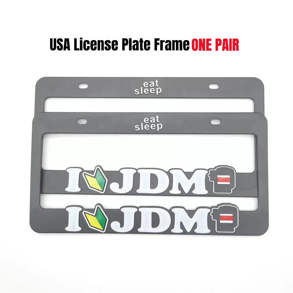 2pcs Latest Jdm Usa Standard Abs Car License Plate Frame Jdm Racing