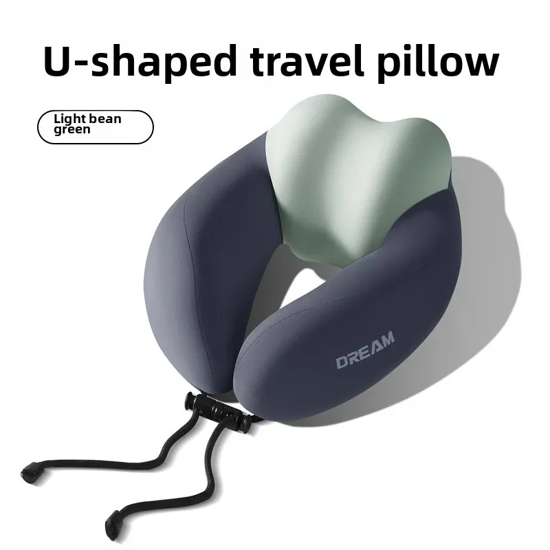 Memory Foam U-Shaped Neck Pillow for Travel & Airplane - Ergonomic Cervical Support Pillow with Portable Design Washable Cover