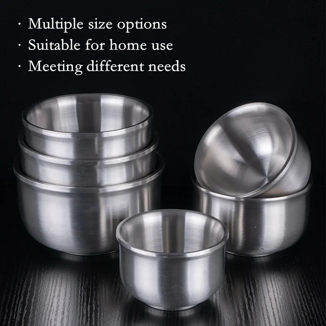 Food Grade 316 Stainless Steel Insulation Bowl Dishes Pasta Rice