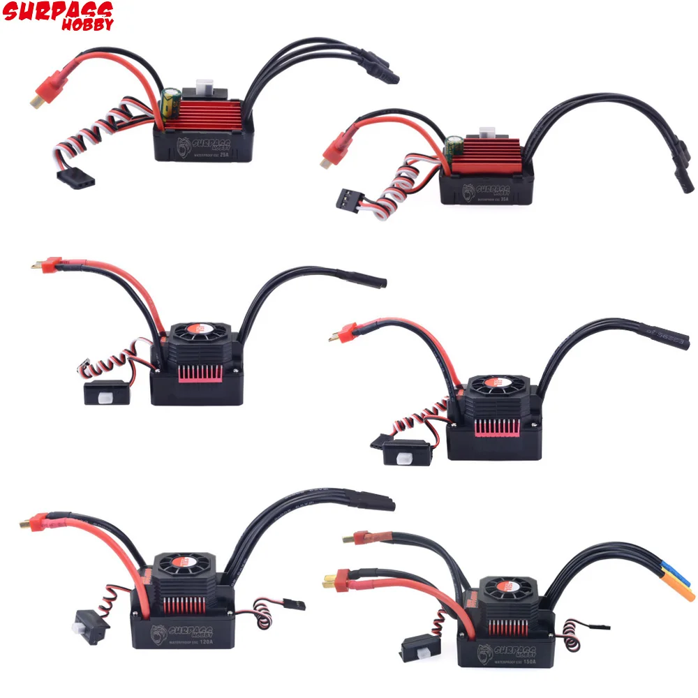 방수 브러시리스 무감각 속도 컨트롤러, 25A, 35A, 45A, 60A, 80A, 120A, 150A ESC, T / XT60 플러그, 1/8, 1/10, 1/12, 1/20 차량용