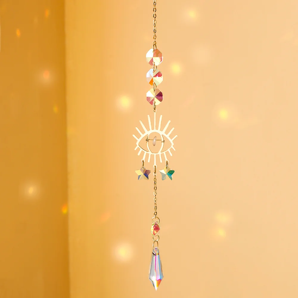 Attrape-Soleil En Cristal Lotus Suspendu, Vitrail, Décor