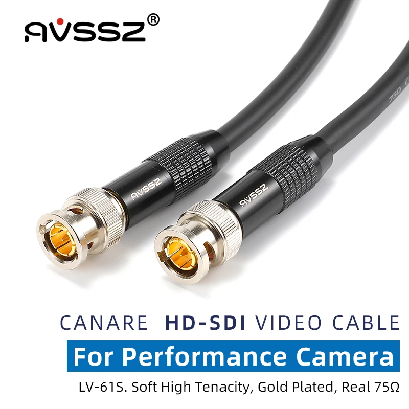 AVSSZ HD HDSDI CANARE Video Cable LV61S 75 ohm BNC Plug Welding