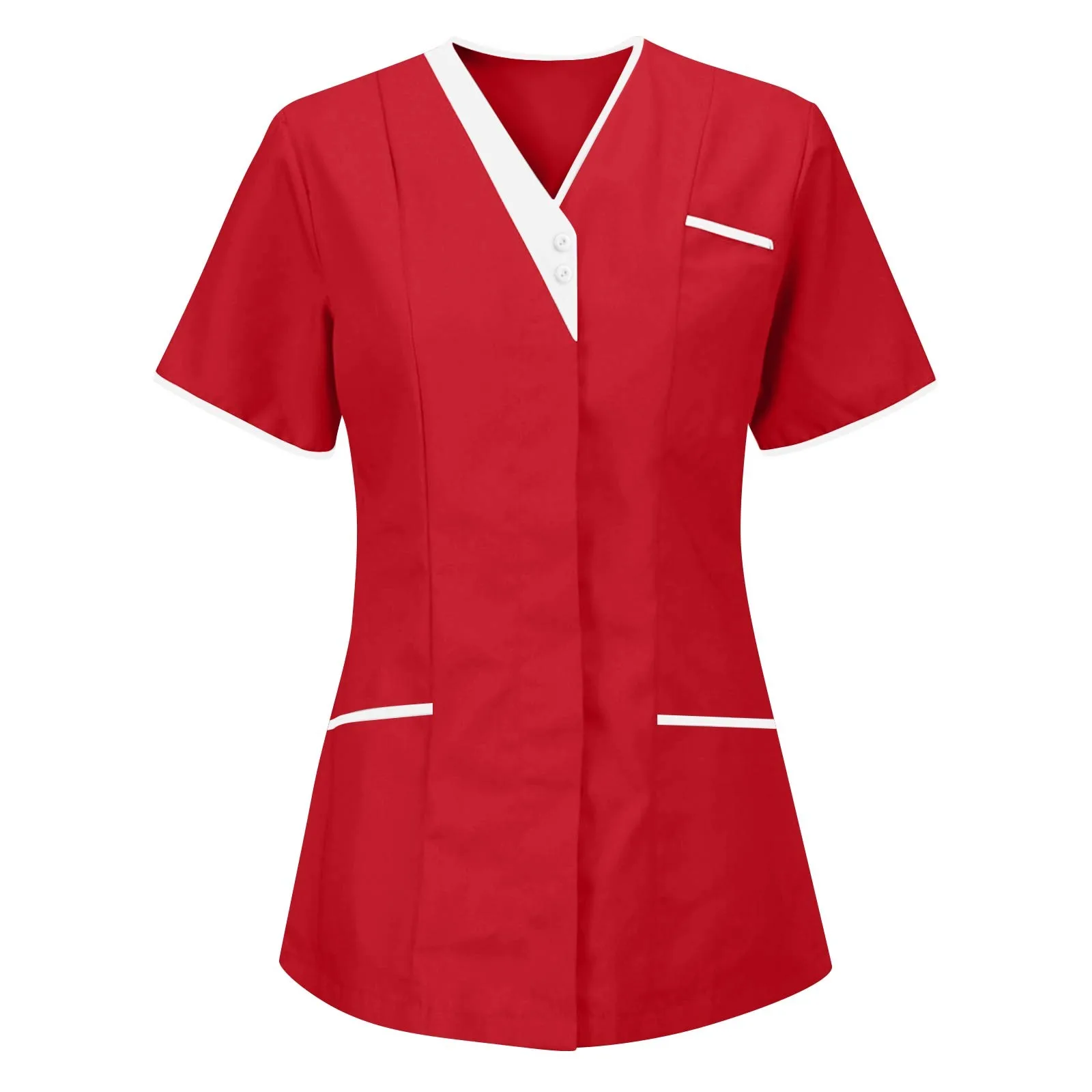 Ropa de trabajo clínica, uniforme de enfermera médica, Top de manga corta, ropa de médico, blusa médica de Color sólido,