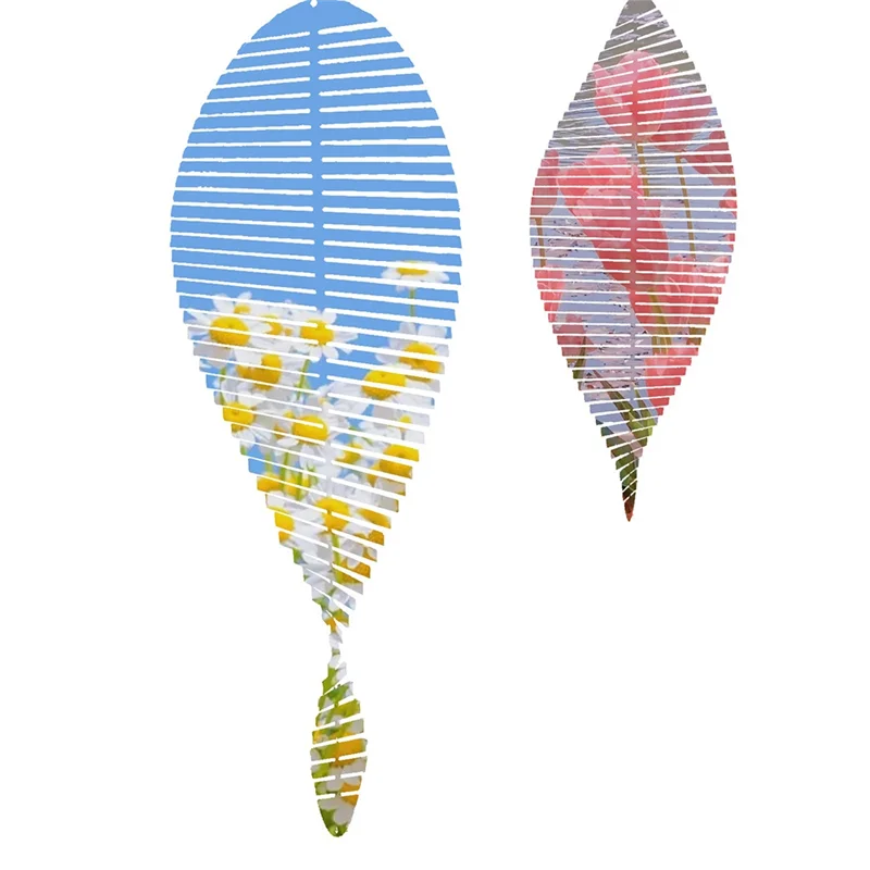 Kinetic Blank Sublimation Wind Spinner 3D Spiral Windchime Chime Sculpture Hanging Outdoor Indoor Garden Decor 10X25cm 5