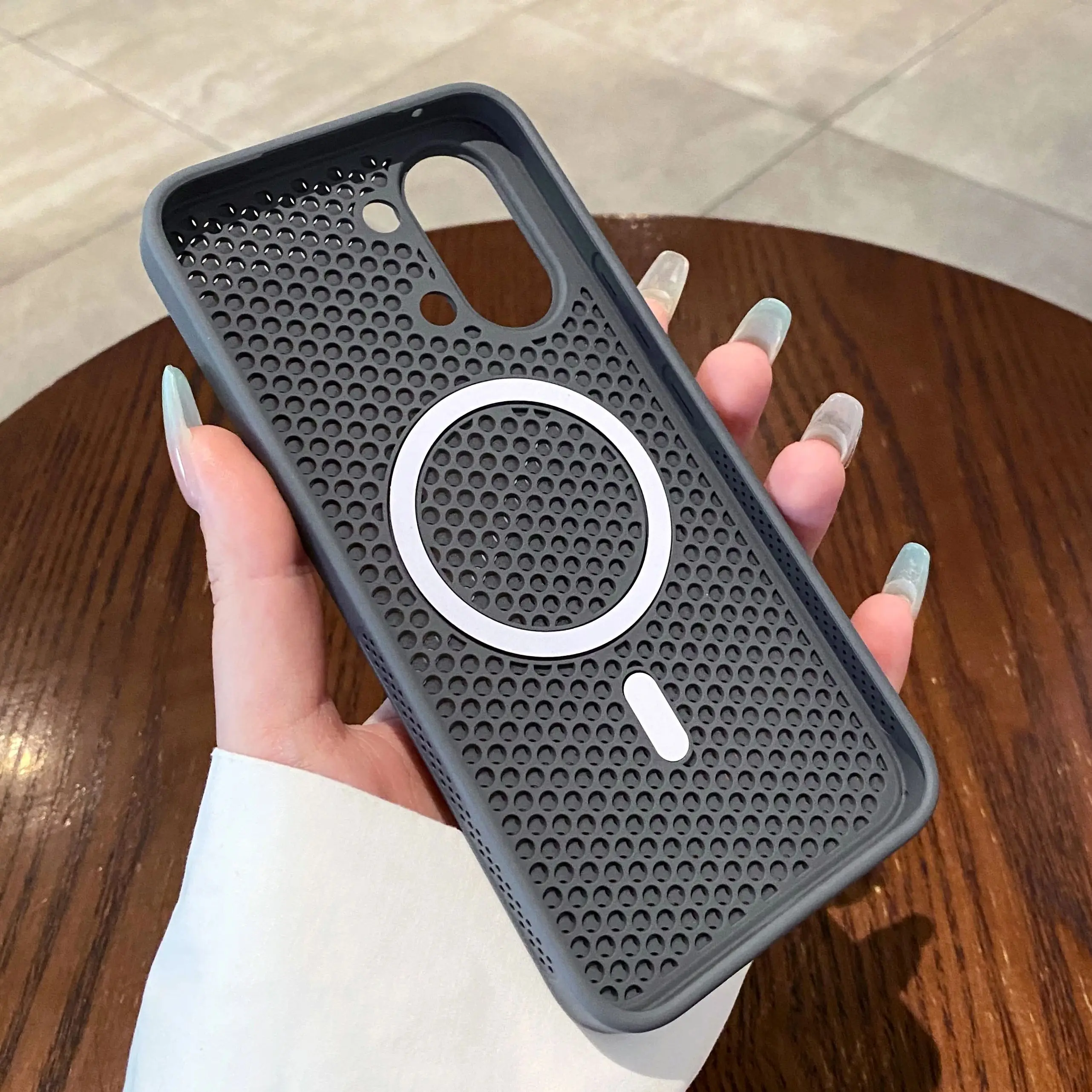 Enhanced Cooling Heat Dissipation Mesh Magnetic Case with Breathable Hard Cover