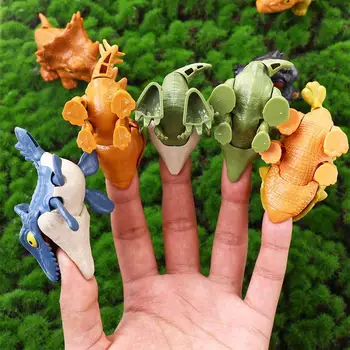 Creative Jurassic Finger Dinosaur Triceratops Tyrannosaurus Model Toys for Kids Finger Biting Dinosaurs Interactive Toy Boy Gift