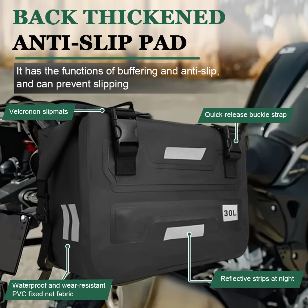 30L Motorcycle Saddle Bag Multifunction Quick Release Bag Anti-Slip Motorcycle Side Bag Motorcycle Modification Accessories