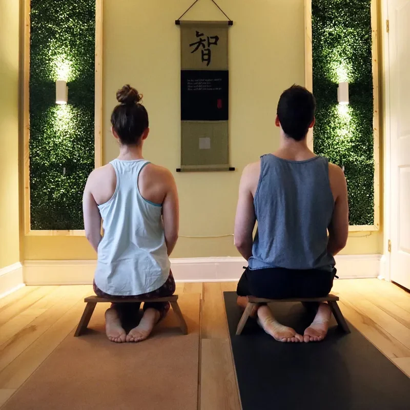 Silla de meditación de madera maciza, taburete plegable para yoga, silla de oración mindfulness, taburete para arrodillarse y meditación, silla Baja japonesa