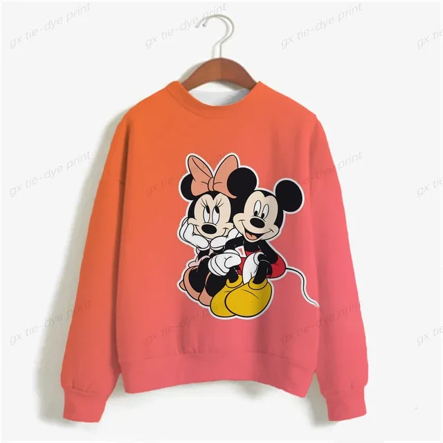 thumbnail image 1 of Sudadera con estampado de Minnie Mouse de Disney para mujer, suéter de cuello redondo para primavera y otoño, ropa holgada coreana, estilo retro Harajuku coreano, 1 of 5