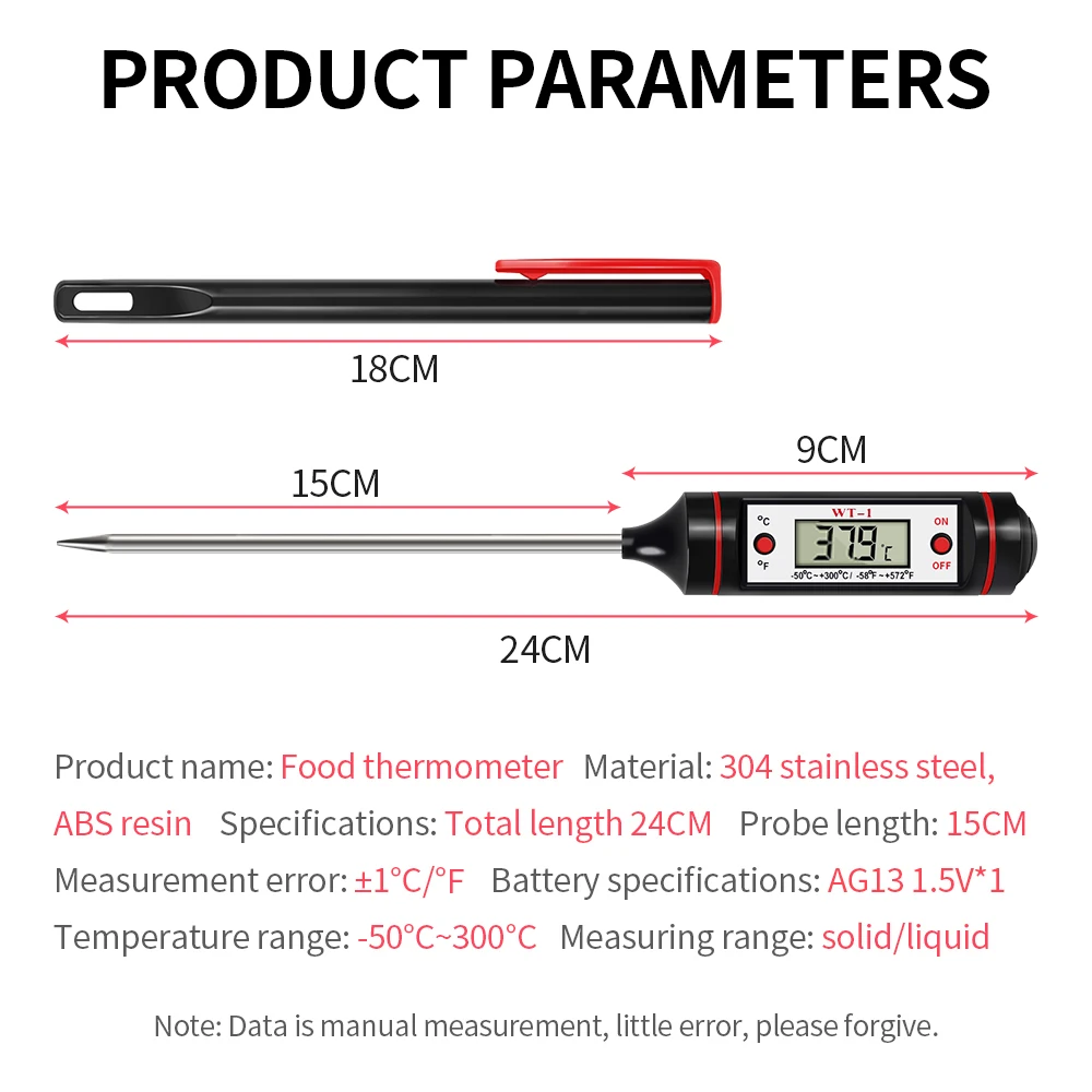Precision Stainless Steel Probe Kitchen Thermometer