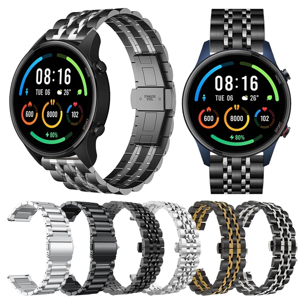 

Metal Wrist Strap for HUAWEI Xiaomi Mi Watch Color Sports Edition Steel Strap Replace Samsung Watchband Send Strap Removal Tool
