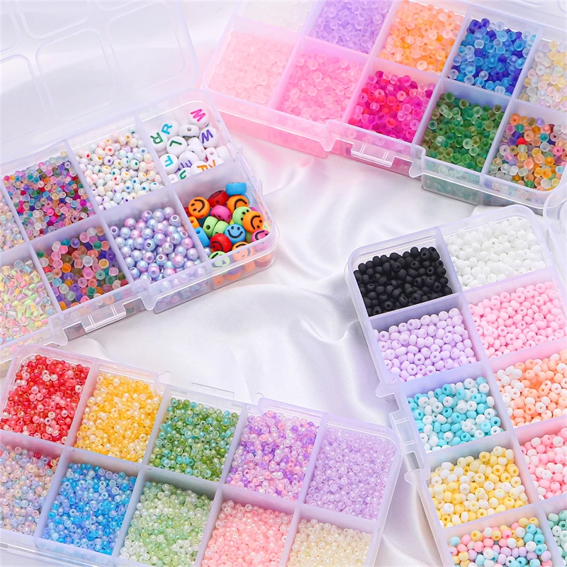 10 Colors Czech Crystal Glass Seed Beads Set,Jewelry Making Kit,Alphabet Letter Beads Box,Handmade DIY Earring,Bracelet,Rings