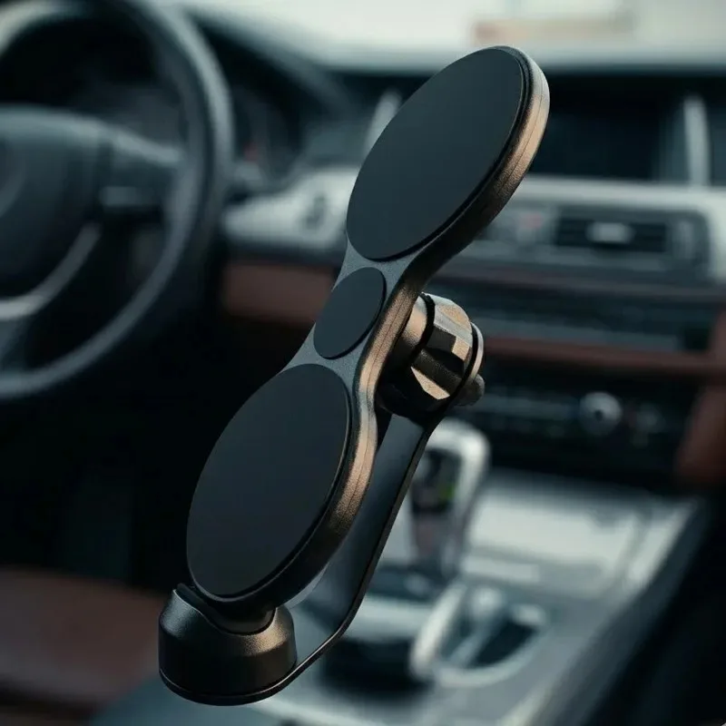Dual-Phone Magnetic Car Mount with Secure Attachment Ring