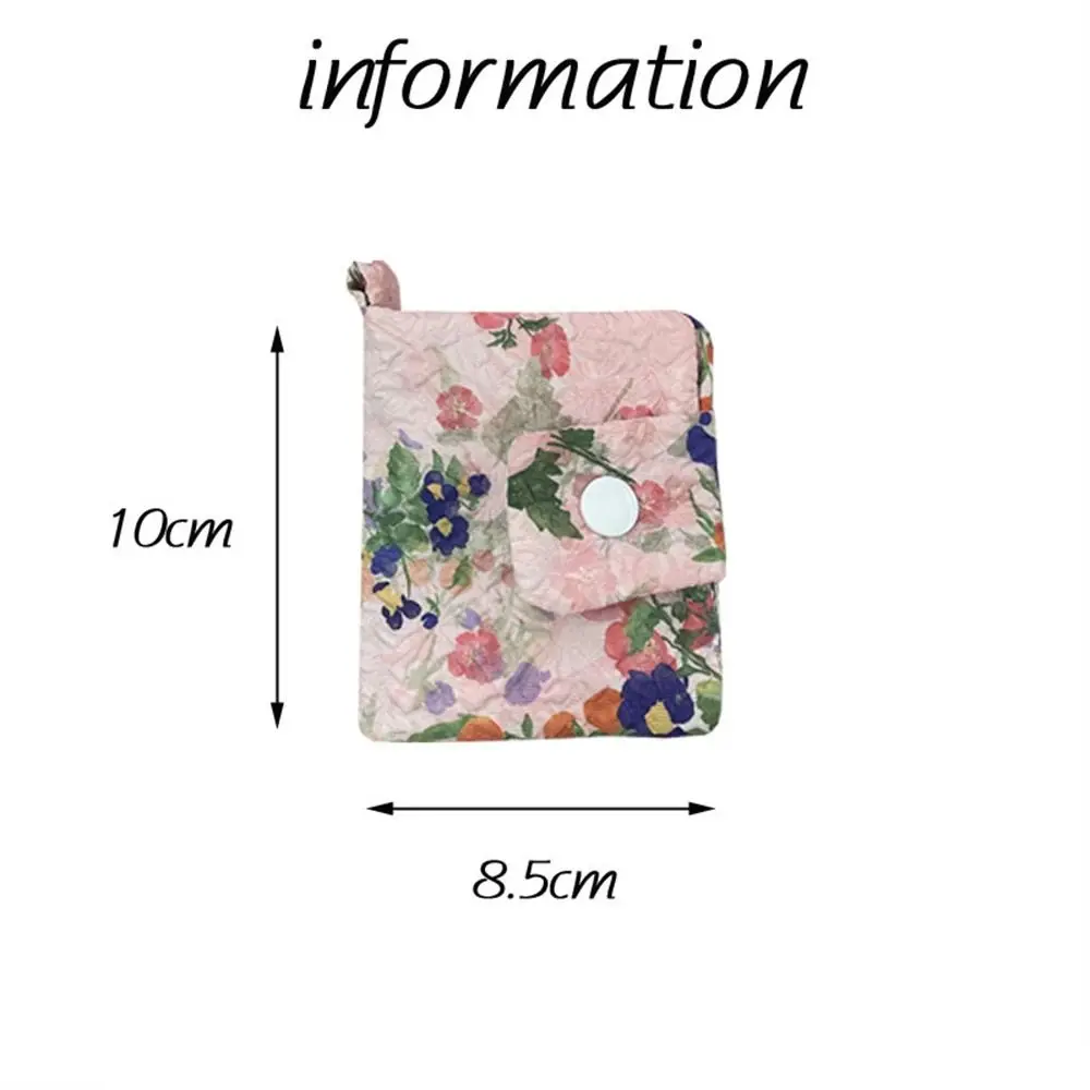 Women Girls Floral Cloth Mini Wallets Cartoon Coin Purses Card Holder Money Bag Zipper Change Pouch Storage Bag