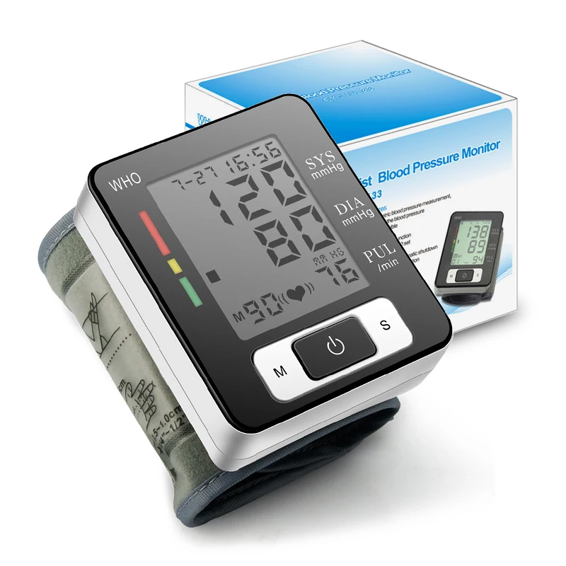 Digital Wrist Automatic Blood Pressure Measuring Monitor Meter Manometer Portable BP Sphygmomanometer Arterial Pressure Machine