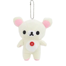 Korilakkuma Bear Plush Keychain - Cute Keyholder & Backpack Pendant Charm - About 12cm (White)