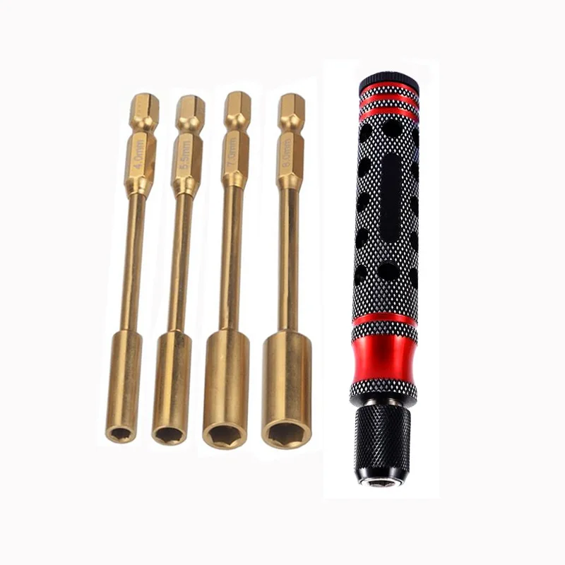 

Model Car Repair Tools 4 in 1 Hexagon Socket 4.0/5.5/7.0/8.0mm Skeleton Titanium Plated 4 in 1 Screwdriver Set