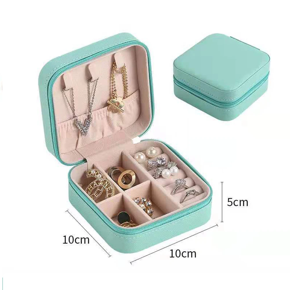 1Pcs PU Leather Double Layer Multifunctional Waterproof Jewelry Storage Box Travel Portable For Ring Earrings Necklace Bracelet