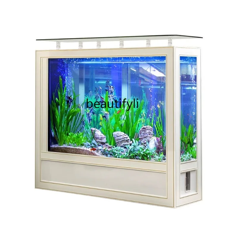 

Living Room Simple Screen Fish Globe European-Style Constant Temperature Floor Integrated Ecological Change Water Lazy Partition