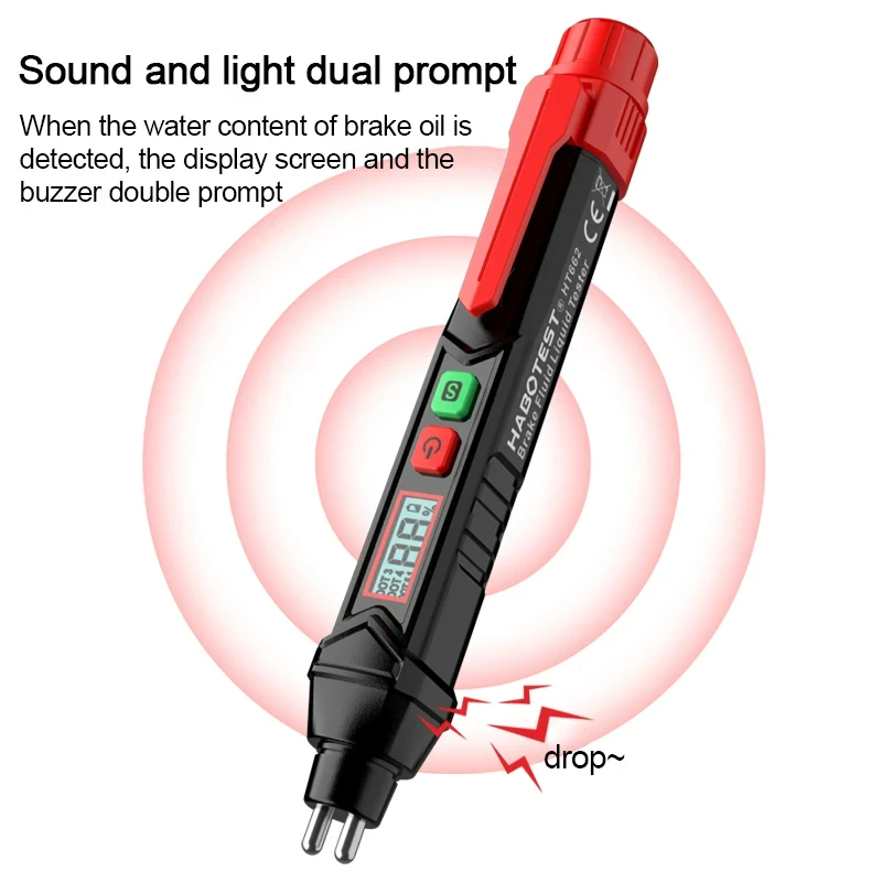 Brake Fluid Tester Auto Car Brake Liquid Digital Tester Pen LED Indicator Accurate Automotive Oil Sound Light Alarm