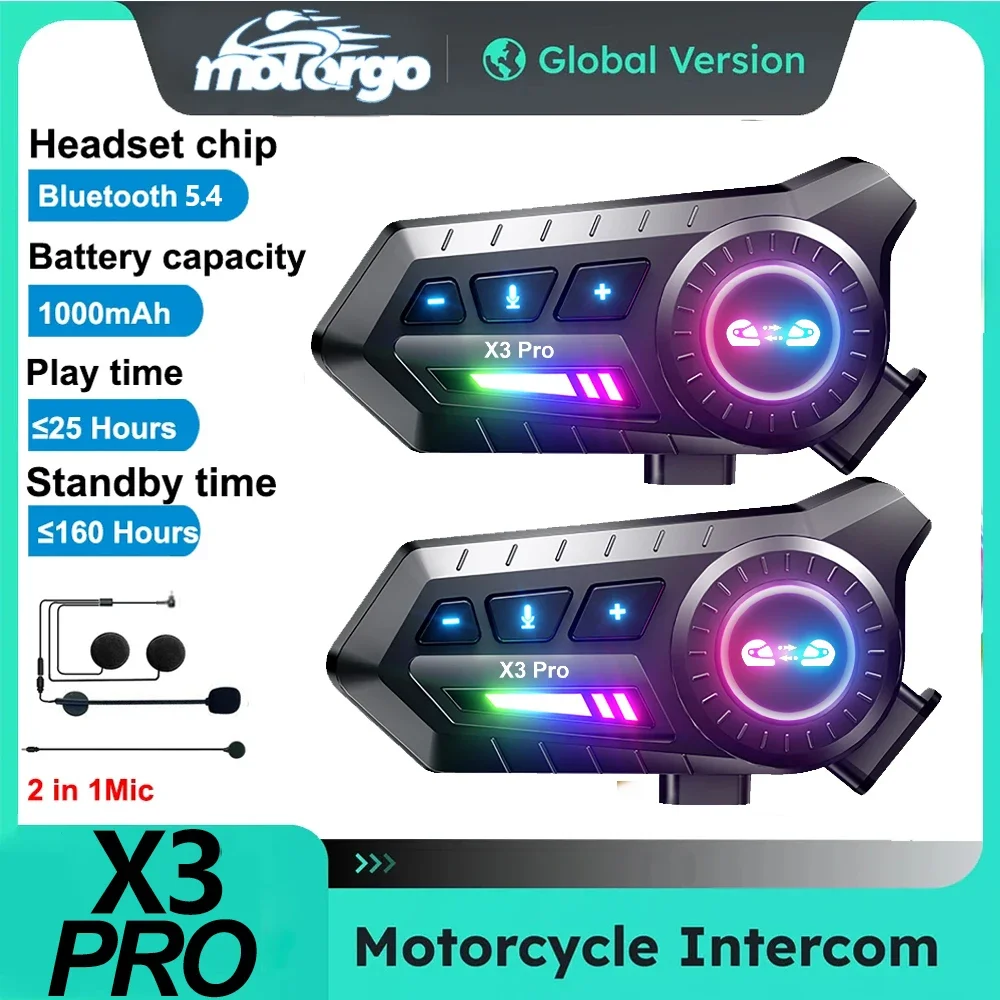 Motorcycle Bluetooth Headset Intercom Waterproof