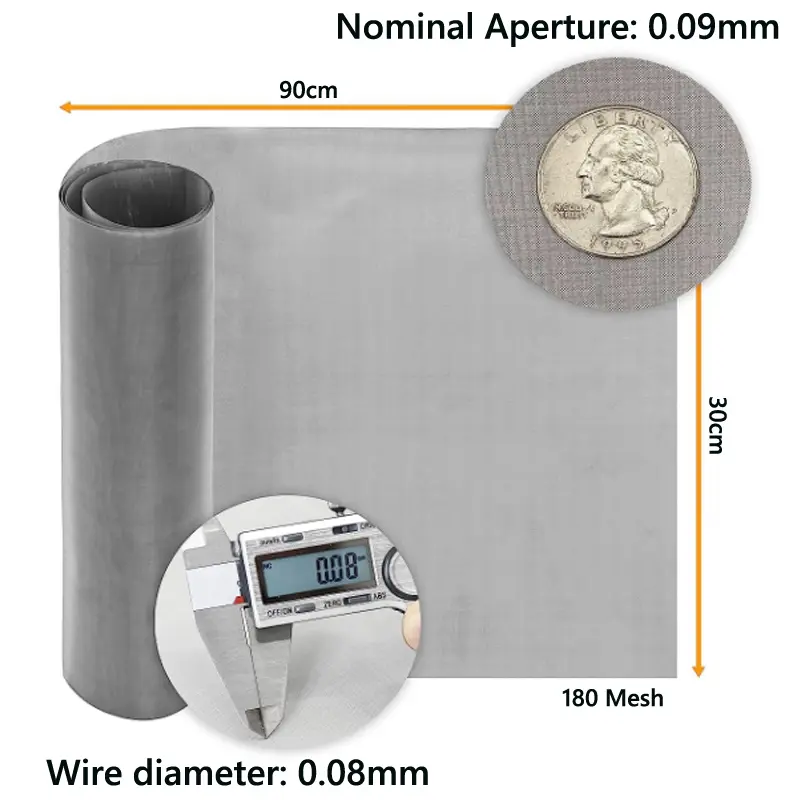1-5pcs 304 Stainless steel filter screen 4/5/8/20/30/40-400 Mesh Woven Wire High Quality Stainless Steel Screening Filter Sheet - Image 3