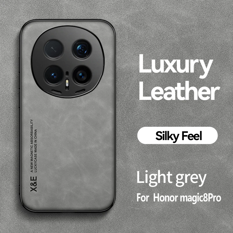 EUCAGR PU Leather Magnetic Shockproof Phone Case with Metal Plate
