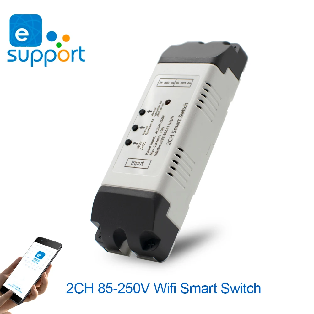 

eWelink 10A Wi-Fi Smart Light Switch Timer 433 Wireless Remote Control Voice Control Switch Works With Alexa Google Home
