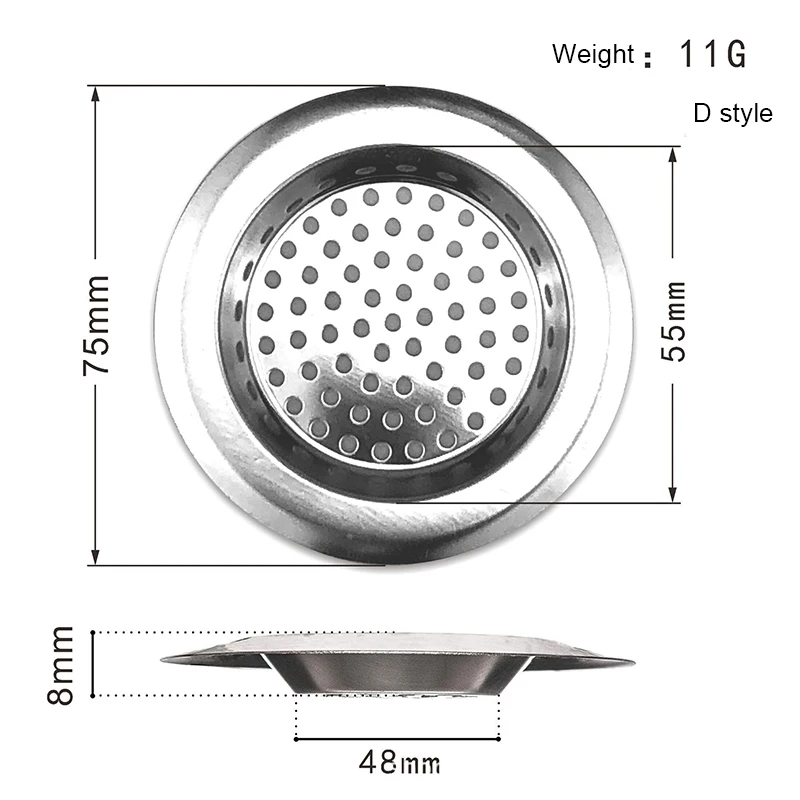 1PCS Kitchen Sink Filter Stainless Steel Mesh Sink Strainer Filter Bathroom Strainer Drain Hole Trap Waste Screen sink filter kitchen sink filter sink strainer kitchen sink strainer