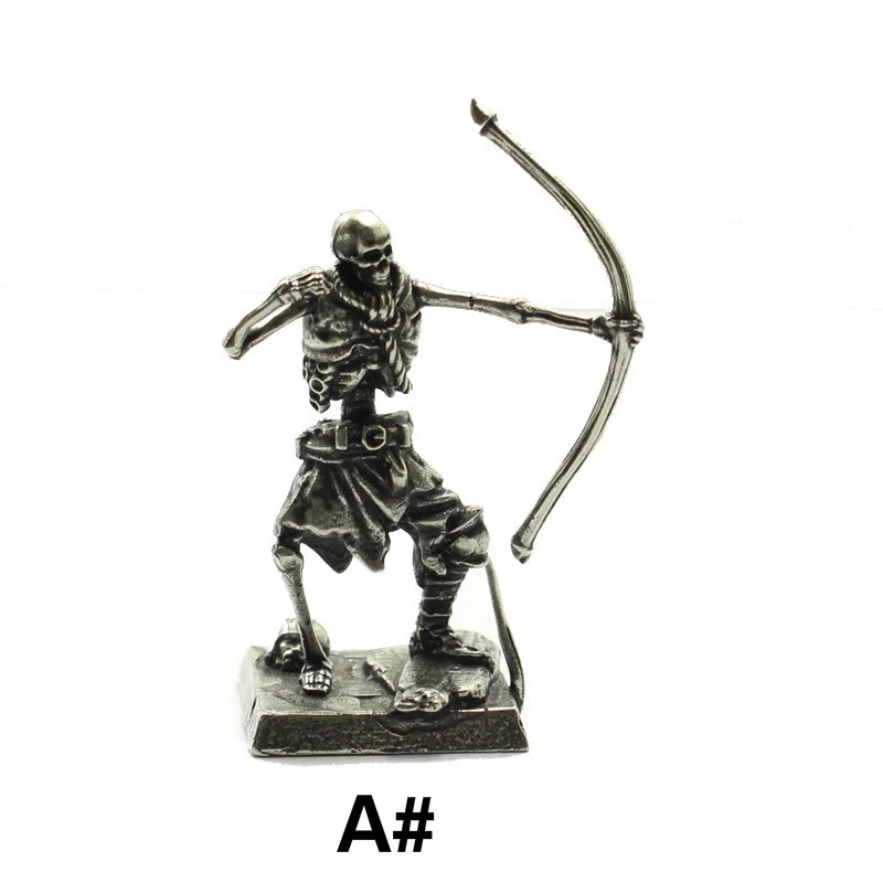Retro Copper Skeleton Legion Figurine Ornament – Metal Skull Soldier Statue