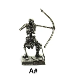 Retro Copper Skeleton Legion Figurine Ornament - Metal Skull Soldier Statue (A)