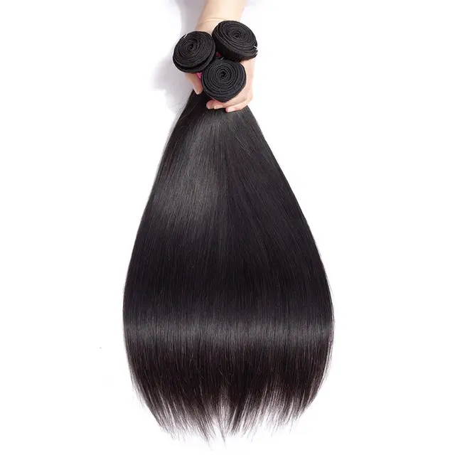 Raw brazilian hair bundles straight hair extension human hair for black women natural color