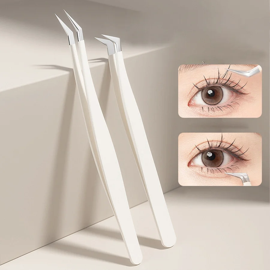 1/4 Pcs Eyelashes Tweezers Stainless Steel Superhard Tweezers High Precision Anti-static Tweezers for Eyelash Extensions