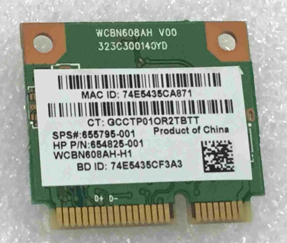 Новинка для Atheros AR5B225 Half Mini PCI-E 802.11b/G/n Wi-Fi Bluetooth 4.0 беспроводная карта для HP SPS:655795-001