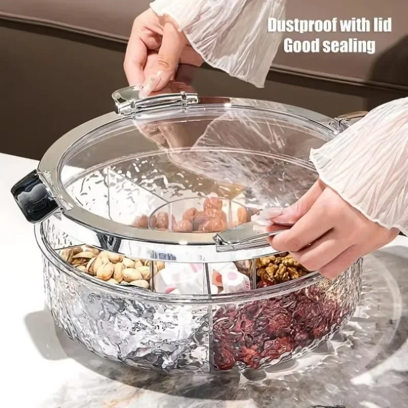 Ripple Seal Snack Box Portable Home Living Room Sealed Dried Fruit Tray New Year Coffee Table Snacks Treats Candy Box 4