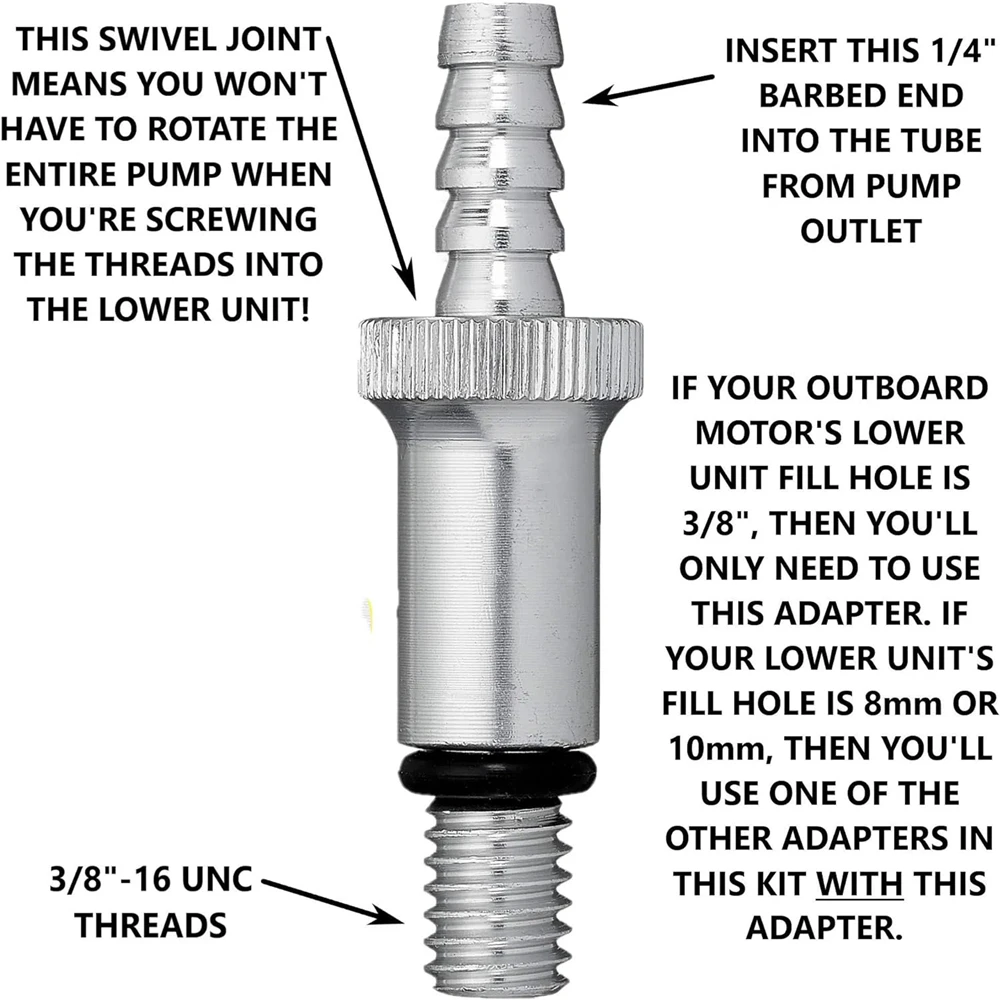 Lower Unit Gear Oil Pump For Standard Quart Bottles
