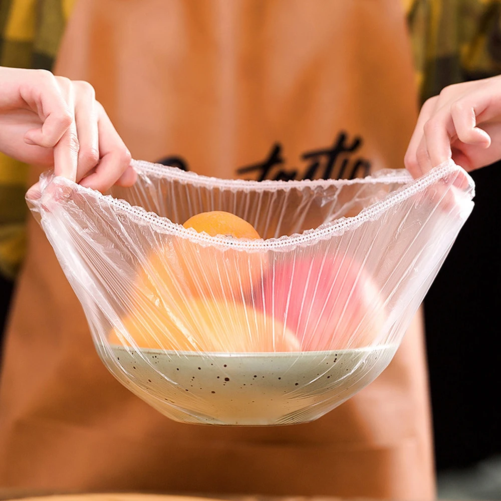 Food Cover 20-1500PCS Disposable Plastic Food Bag Wrap Lids Caps Stretch Bowl Dish Fruit Vegetable Preservation Bag