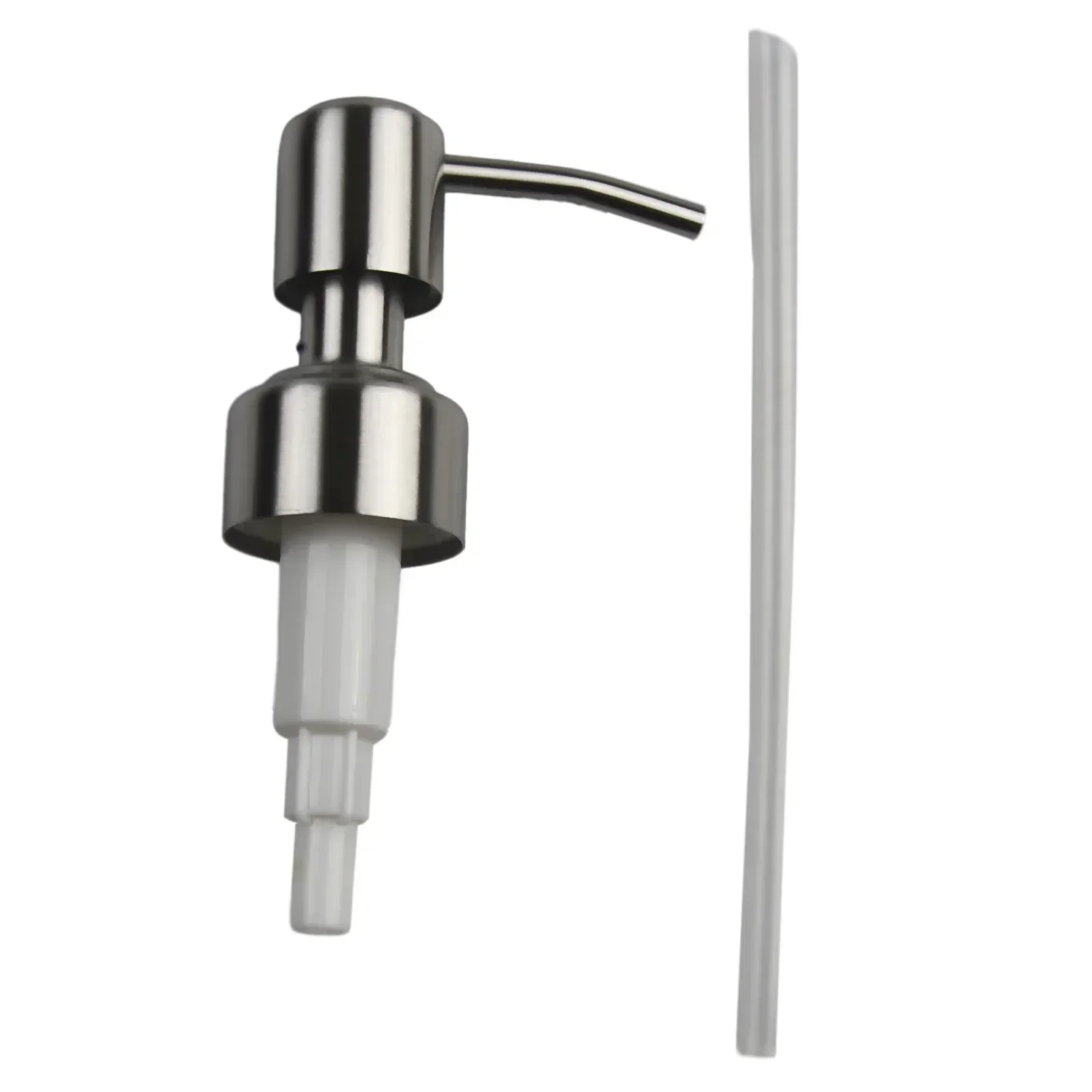 1pc Pump Head & Tube Stainless Steel Lotion Bottle Dispenser Soap Dispenser Press Head Bathroom Supplies For 25mm Bottle Mouth 4