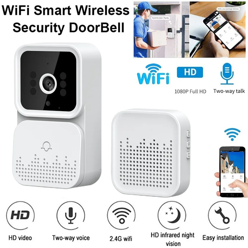 Video Doorbell M6 Wireless Wifi Phone Intercom Security Camera Door Ring Home Security Accessories Electronic Components