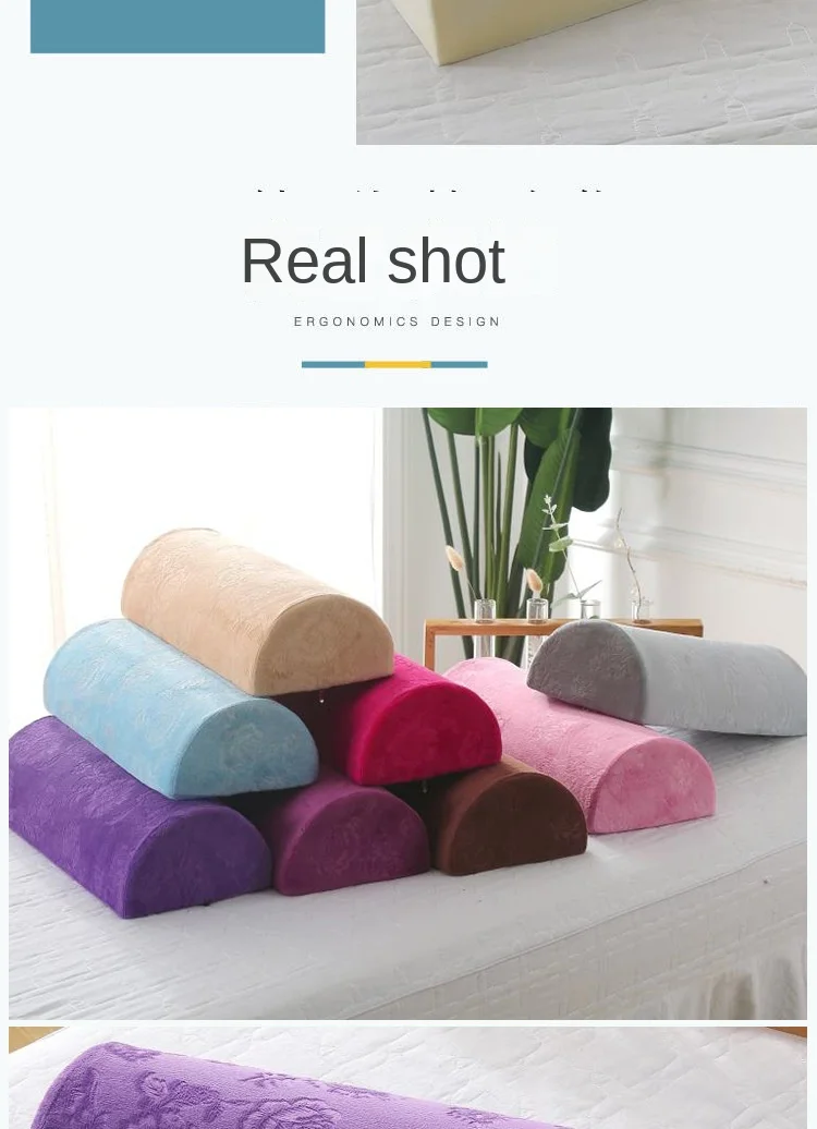 Description Picture 6 of itemPrinted Crystal Velvet Foot Pillow Memory Cotton Slow Rebound Candy Color Pillow Massage Treatment Lumbar Pillow Cervical Pillow