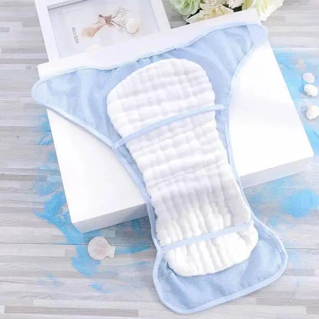 2pcs/set Pure Cotton Reusable Nappies 6 Layer Waterproof Baby Cloth Diaper Children Baby Cotton Training Pants Underwear Nappy 6