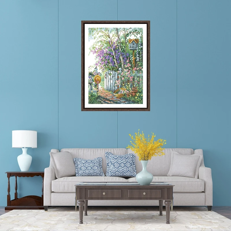 Garden path cross stitch kit aida 14ct 11ct count printed canvas stitches embroidery DIY handmade needlework cross stitch kit
