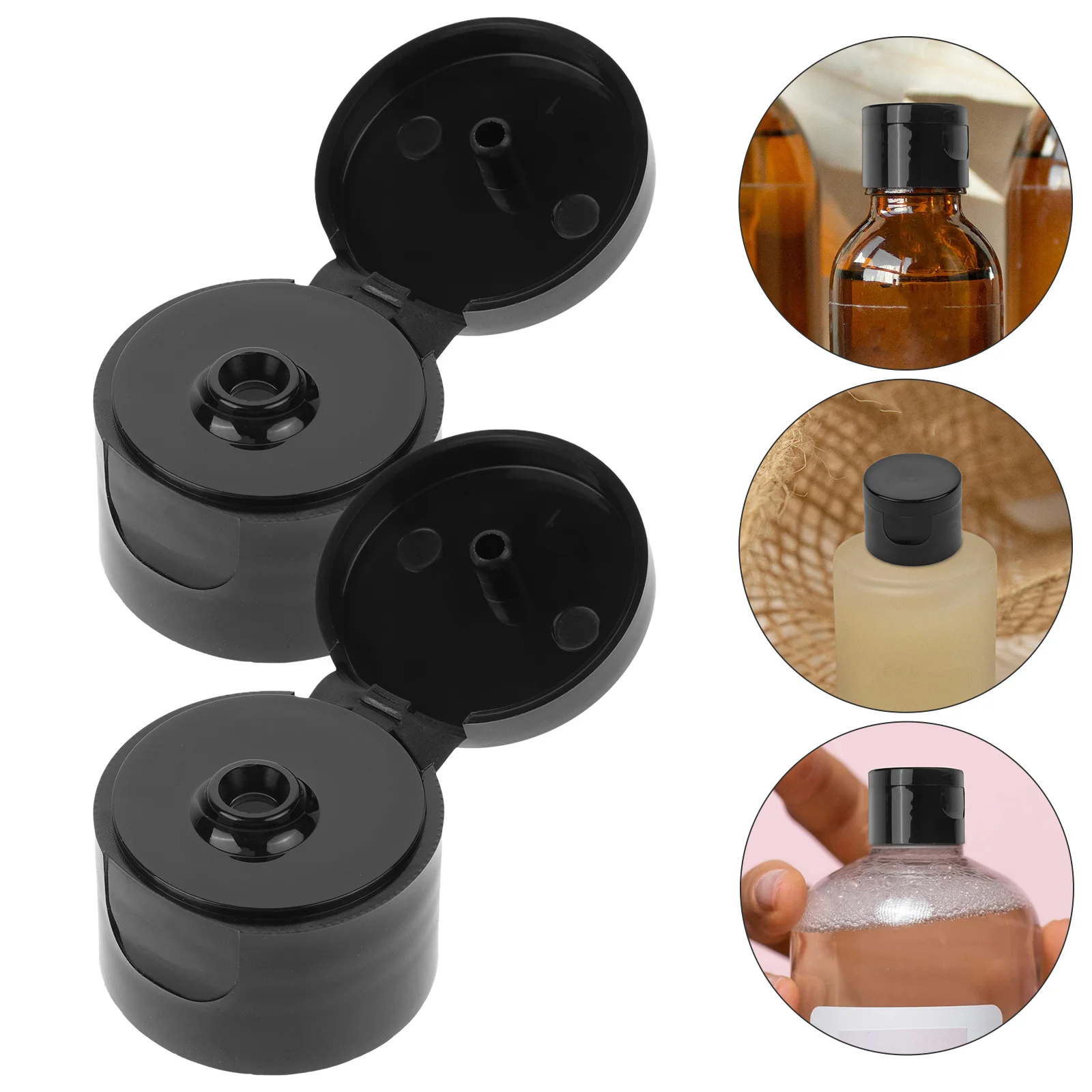 

50 Pcs Flip Top Bottle Cap Facial Cleanser Lotion Pressing Lid Plastic